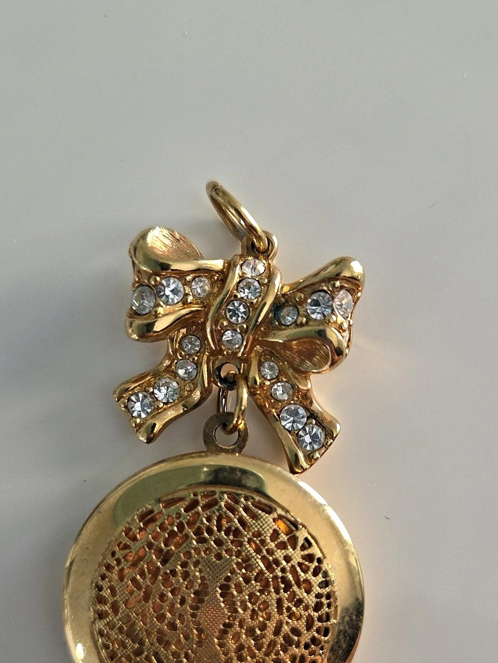 Swarovski Bow Locket Charm in Gold